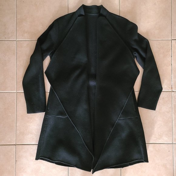 100% Cashmere Coat Saks 5th Ave Black - sz Med - Picture 11 of 16